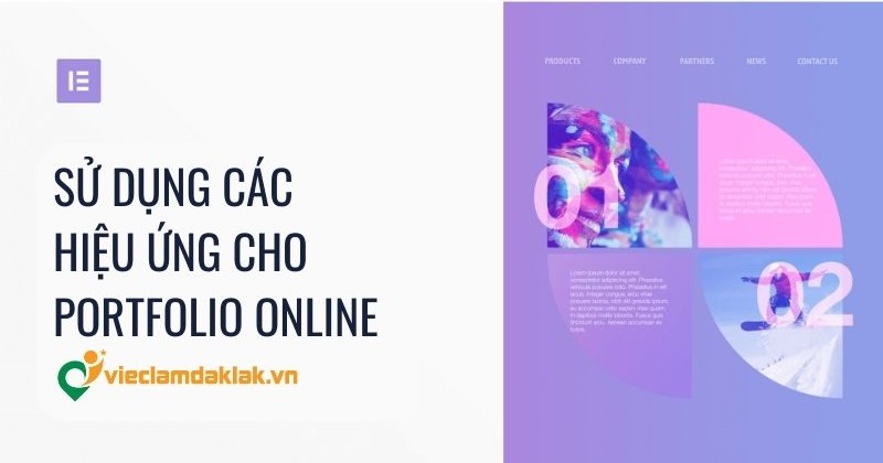 hiệu ứng cho Portfolio online